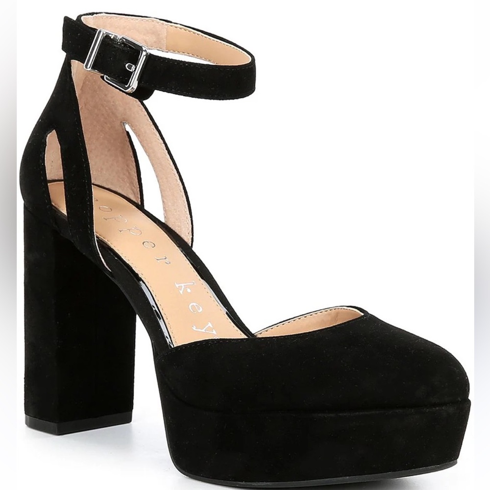 Copper Key Emirie Suede Ankle Platform pumps